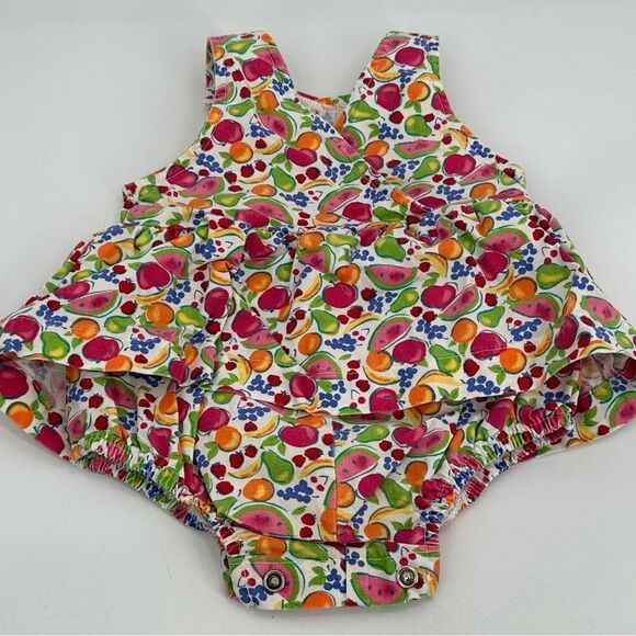 Vintage Osh Kosh Baby B’Gosh Fruit Print Romper Size 3-6 Months EUC - Picture 3 of 8